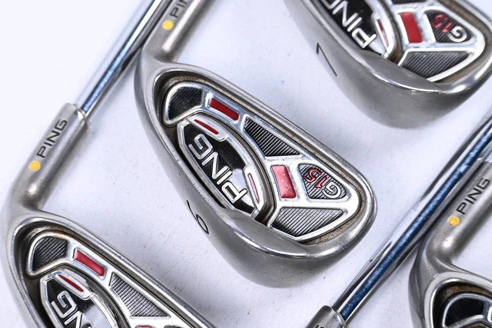 Ping G15 Irons / 5-PW / Yellow Dot / Stiff Flex Ping AWT Steel Shafts - Image 1 of 4