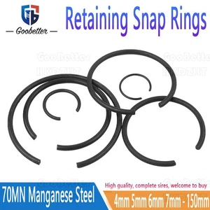 Retaining Snap Rings For Bores 70 Manganese Steel 4 mm 5 mm - 150 mm All Sizes - Picture 1 of 51