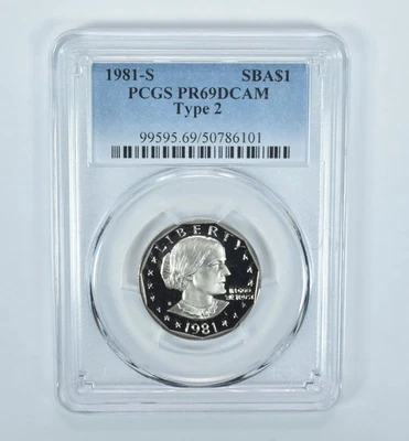 1981-S Susan B Anthony $1 Type 2 PR69 DCAM PCGS Blue Label *5830 - Image 1 of 4