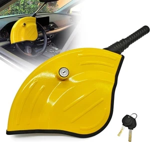Universal Steering Wheel Lock Anti-Theft Car Devices Yellow Black - Picture 1 of 9