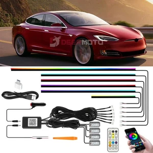 For Tesla 3 Y S X 10 in 1 Car Interior LED Ambient Neon Light Atmosphere Lights - Picture 1 of 13