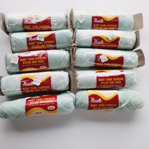 Vintage 10 Skeins Marietta Baby Supreme Yarn "Baby Green" 1 oz each NOS! - Picture 1 of 6