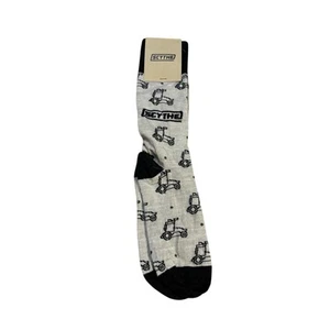 Scythe Golf Print Calf Socks Tan Black Mens Large - Picture 1 of 4