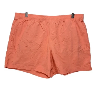 Vintage Columbia Baggy Shorts Womens L Orange Nylon Outdoor Hiking Camping Y2K - Image 1 of 4