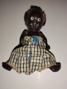 African American All Bisque Puppe klein sehr alt - Bild 1 von 6