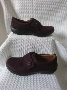 HOTTER SUGAR PLUM SUEDE FLATISH WOMENS SHOES 4.5 STD UK ADJUSTABLE WIDE STRAP - Picture 1 of 4