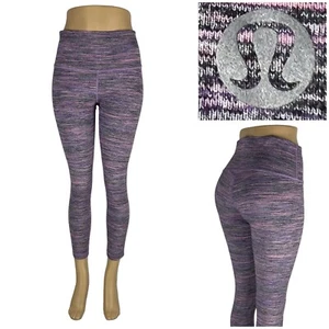 Lululemon Womens 8 Leggings Wunder Under Crop Heathered Purple 26” Inseam EUC - Picture 1 of 11