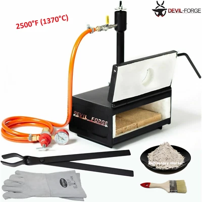 DEVIL-FORGE DFHS1+1D/2.8" Gas Propane Forge Farrier Burner +Tongs UK (NEW) - Image 1 of 4