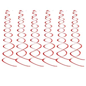 36PCS Red Hanging Swirl Decorations Spiral Party Streamers for Ceiling Decor - Picture 1 of 6