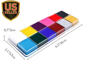 Face Body Paint Oil Palette 12 Color, Halloween Face Paint, Professional Face... - Picture 1 of 1