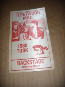  Fleetwood Mac Pass Backstage Ankleidezimmer "Tusk" 1980 sehr guter Zustand Tuch rot Original - Bild 1 von 6