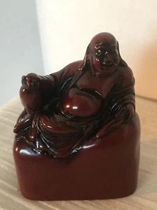 Smiling Buddha Chop from Grand Hyatt Taipei 3 1/4” tall With box - Picture 1 of 12