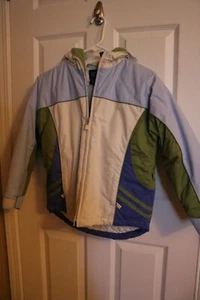 Gap kids Girls Cozy Jacket Fleece Lined Hoodie Beige/Blue/Green Size 10 - Picture 1 of 4