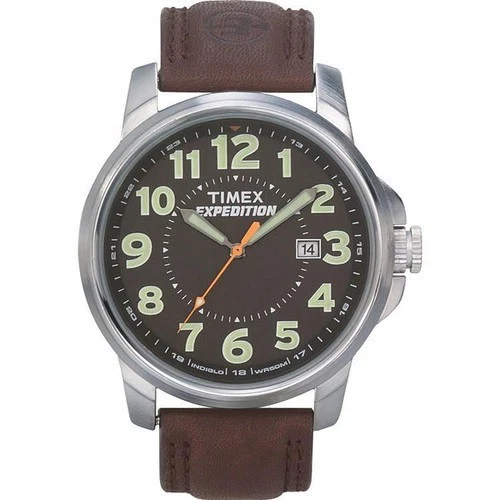 Mens Timex T44921 Expedition Field Watch Brown Leather Strap W41