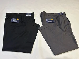 NEW Stafford Classic Fit Dress Pants Mens 38x30 Travel Pleated Cuffed Sharkskin - Picture 1 of 8