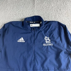 Adidas Jacket Mens Small Blue Windbreaker Aeroready Volleyball 1/2 Zip St. Louis - Picture 1 of 12