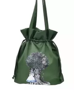 Disney Alice im Wunderland Yuko Higuchi Tasche mit Etikett Kordelzugbeutel grün - Bild 1 von 4