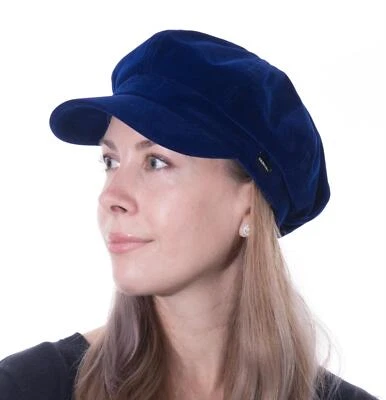 Baker Boy Hat Ladies Velvet Soft Newsboy Cap Headware Colourful Fashion Blue - Image 1 of 4
