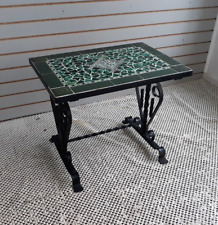 Antique Wrought Iron And Tile Top Mosaic Table