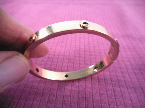 Bracciale con cerniera Kate Spade tono oro rosa SPOT THE SPADE grosso