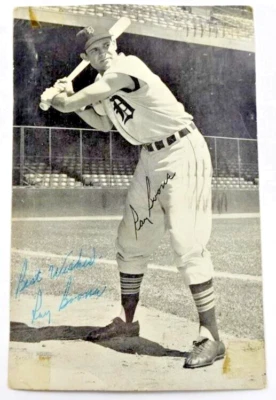 Vintage Ray Boone Detroit Tigers Signed Autographed Photo Postcard - Image 1 of 2