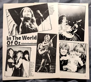 OZZY OSBOURNE / RANDY RHOADS / IN THE WORLD OF OZ 2 PAGE MAGAZINE ARTICLE - Picture 1 of 2