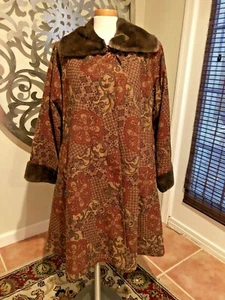 Maximilian Alta Moda Bloomingdale's Oversized Vintage Coat Fur Trim MEDIUM - Picture 1 of 7