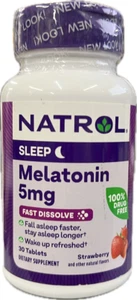 Natrol Melatonin 5 mg Fast-Dissolve Strawberry 30 Tablets - EXP 05/2025 - Picture 1 of 2