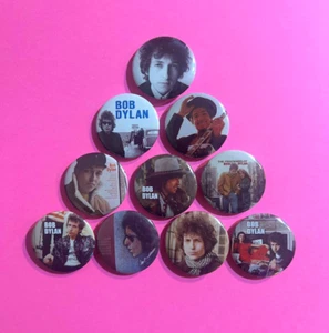 Bob Dylan 1.25" Button Pin Lot of (10) Folk Blues Rock Music Blood On The Tracks - Picture 1 of 3