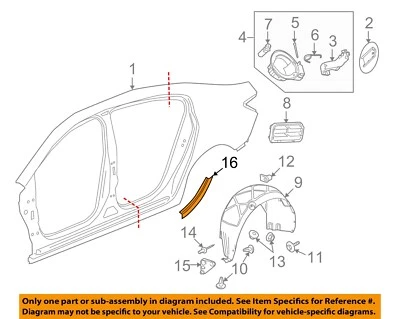 Protector deflector de piedra exterior izquierdo Buick GM OEM 10-16 LaCrosse 20790398 Foto 1 de 2