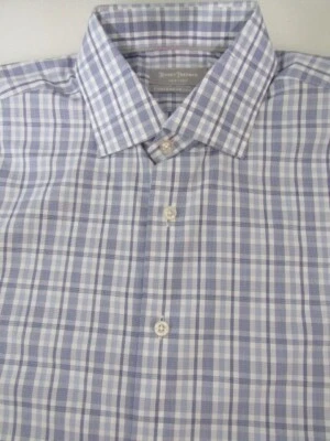 Hickey Freeman современный крой фиолетовый клетку размер 16,5-34 хлопок платье рубашка - Изображение 1 из 4