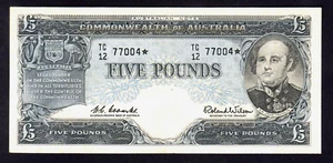R-50 S. (1960) Five Pound - Coombs/Wilson.. STAR Note.. Prefix TC/12. gVF - Imagen 1 de 2