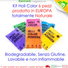 KIT 6PZ BUSTINE HOLI PARTY POWDER POLVERE POLVERI COLORATE PER FESTE DEL COLORE