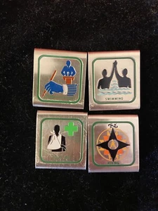 LOT OF 4 RARE VINTAGE BOY SCOUT BSA BADGES BELT SLIDES TIGER CUB - Picture 1 of 5