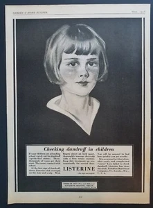 Vintage Print Ad Listerine Art Dandruff in Children Shampoo Medicine 1920s 1928 - Picture 1 of 3