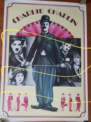 Charlie Chaplin art poster by M. Romagnoli - printed in Milan, Italy - Bild 1 von 4