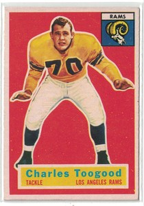 1956 Topps Football Charles Toogood Los Angeles Rams #54