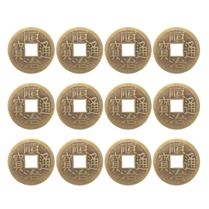 12 Pcs Retro Copper Coin Car Hanger Brass Chinese Lucky - Picture 1 of 12