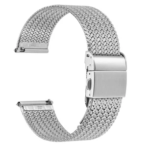 18mm Elite Metal Watch Band for Women and Men, Mesh Woven Strap, 316L Stainle... - Picture 1 of 9