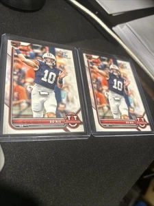 Tarjeta de novato Bo Nix 1st Bowman 2022 cromada U X 2 Auburn Oregon Broncos RC QB NFL - Imagen 1 de 1