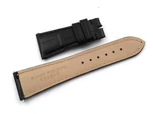 Watch Strap Patek Philippe Real Alligator Black 21/16mm Lengths 5cm x10cm Women - Picture 1 of 5