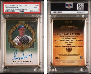 Topps 2022 colección dorada oro/25 automático Greg Maddux Braves PSA 9 POP 2 - Imagen 1 de 1