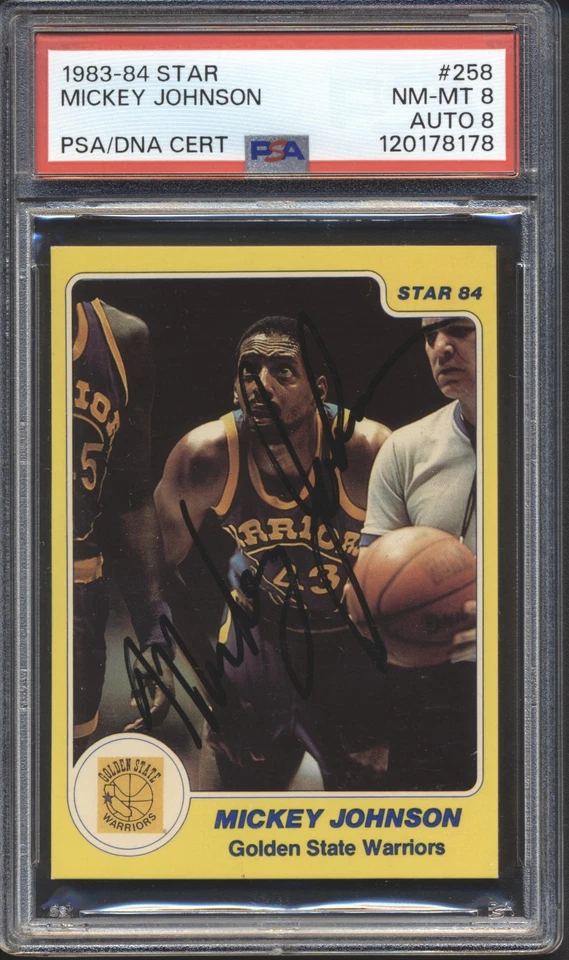 1983-84 Star AUTOGRAPH Mickey Johnson #257 Signed PSA 8 PSA/DNA Auto. 8 - Image 1 of 2