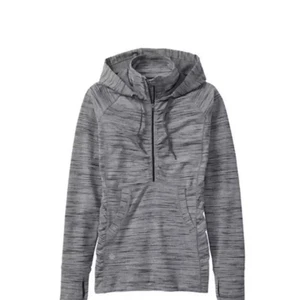 Felpa con cappuccio mezza zip Athleta donna Space Dye Heavenly Hail grigio atletico taglia small - Foto 1 di 14