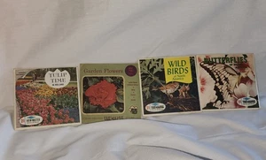 4 Vintage View Master Rollensets Gartenblumen, Tulpenzeit, Wildvögel, Schmetterling - Bild 1 von 6