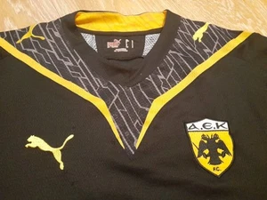 MAGLIA SHIRT VINTAGE FOOTBALL CALCIO AEK F.C. A.E.K. ATHENS GREECE. BLACK PUMA  - Imagen 1 de 8
