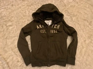 NEW Men’s Abercrombie & Fitch AF Heavy Fur Lined Zip Hoodie Jacket (Large) Y2K - Picture 1 of 5