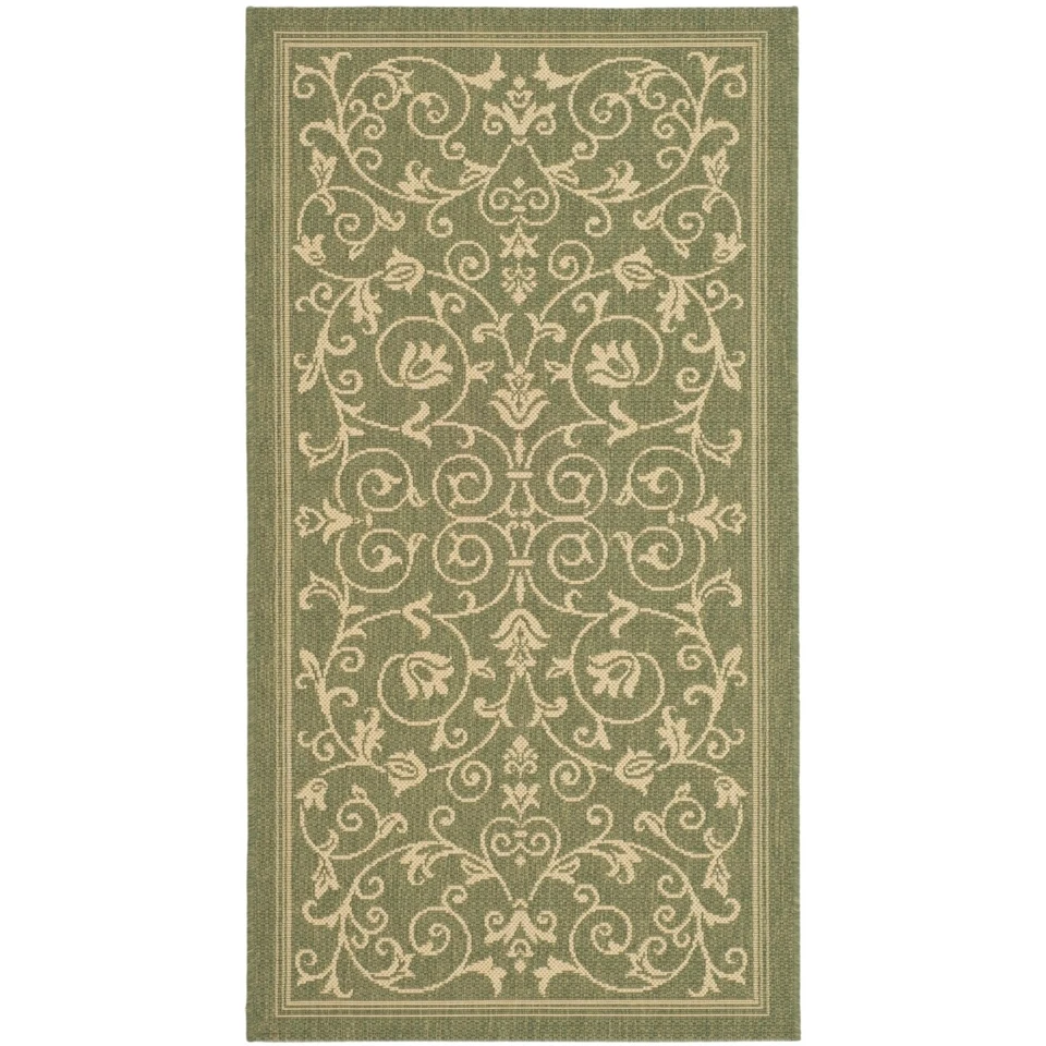 Safavieh CY2098 Courtyard Area Rug 2'-7" ' Runner Olive/Natural