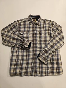 BOSTON TRADERS-Men's Blue-Brown- Lined Flannel Plaid Luxury Vintage Size Large - Picture 1 of 8