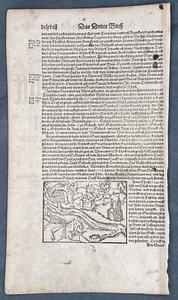 1598 Sebastian Munster Antique Print of a Park & River in Strasbourg France/Germ - Picture 1 of 2